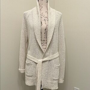 Tommy Bahama Cream Belted long Cardigan